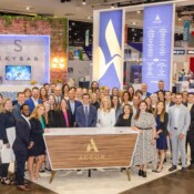 Corporate group shot at a conference display area